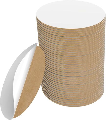 100 قطعة 4 × 4 انش ذاتية اللصق من الفلين دائرية خلفية بلاط الفلين لقواعد الاكواب والحرف اليدوية. in Kuwait