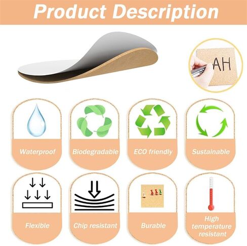 100 قطعة 4 × 4 انش ذاتية اللصق من الفلين دائرية خلفية بلاط الفلين لقواعد الاكواب والحرف اليدوية. in Kuwait