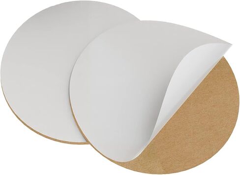 100 قطعة 4 × 4 انش ذاتية اللصق من الفلين دائرية خلفية بلاط الفلين لقواعد الاكواب والحرف اليدوية. in Kuwait