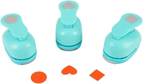 مجموعة خرامة ورق مقاس 1 انش دائرية ولوف و3/4 انش مربعة للحرف اليدوية مكونة من 3 قطع من بطاقات الكريسماس التي تصنعها بنفسك، اداة للاطفال من موسيبت in Kuwait