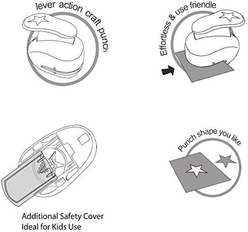 مجموعة خرامة ورق مقاس 1 انش دائرية ولوف و3/4 انش مربعة للحرف اليدوية مكونة من 3 قطع من بطاقات الكريسماس التي تصنعها بنفسك، اداة للاطفال من موسيبت in Kuwait