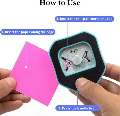 خرامة زاوية مستديرة 3 في 1، خرامة زوايا للحرف الورقية، زاوية دائرية للورق 4 مم، 7 مم، 10 مم للحرف الورقية، والمشروعات اليدوية، والصفائح، وزاوية الصور، وصناعة البطاقات وسجل القصاصات (وردي) in Kuwait