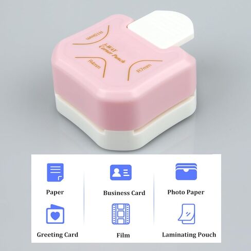 خرامة زاوية مستديرة 3 في 1، خرامة زوايا للحرف الورقية، زاوية دائرية للورق 4 مم، 7 مم، 10 مم للحرف الورقية، والمشروعات اليدوية، والصفائح، وزاوية الصور، وصناعة البطاقات وسجل القصاصات (وردي) in Kuwait