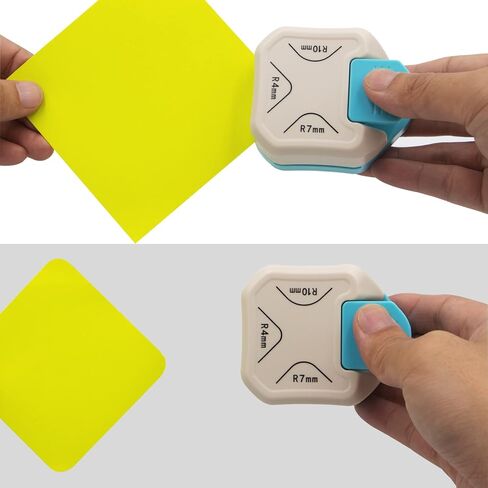 خرامة زاوية مستديرة 3 في 1، خرامة زوايا للحرف الورقية، زاوية دائرية للورق 4 مم، 7 مم، 10 مم للحرف الورقية، والمشروعات اليدوية، والصفائح، وزاوية الصور، وصناعة البطاقات وسجل القصاصات (وردي) in Kuwait