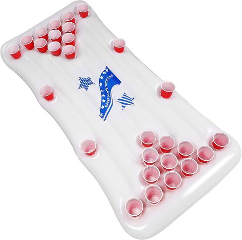 طاولة ألعاب حمام السباحة القابلة للنفخ من تريومبيك، 6 أقدام قابلة للنفخ لألعاب حمام السباحة العائمة، طاولة ألعاب ممتعة لحفلات حمام السباحة للبالغين، الأكواب والكرات غير متضمنة in Kuwait