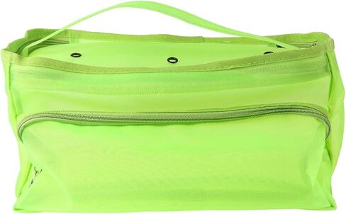 EXCEART Mesh Knitting Bag Woolen Yarn Tote Organizer Net Bag with Zipper Closure Carrying Knitting Needles Sewing Accessories (Light Green) in Saudi Arabia