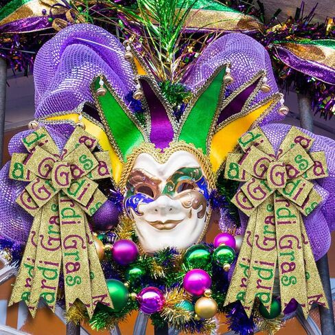 شرائط Hying Mardi Gras لأقواس إكليل الزهور، أشرطة حافة سلكية ذهبية لامعة من Mardi Gras Words أشرطة حرفية زينة لتغليف الهدايا الدهون الثلاثاء لوازم تزيين حفلات الكرنفال، 2.5 بوصة × 10 ياردات in Kuwait