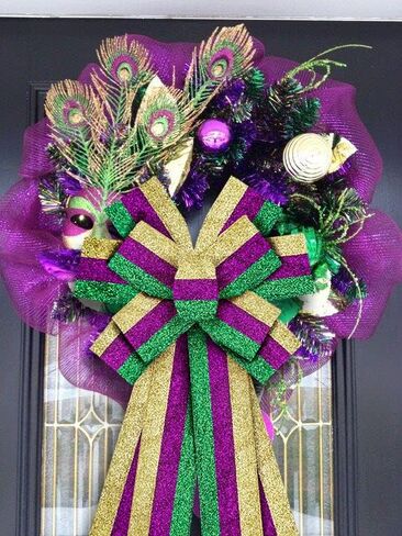 شرائط Hying Mardi Gras لأقواس إكليل الزهور، أشرطة حافة سلكية ذهبية لامعة من Mardi Gras Words أشرطة حرفية زينة لتغليف الهدايا الدهون الثلاثاء لوازم تزيين حفلات الكرنفال، 2.5 بوصة × 10 ياردات in Kuwait
