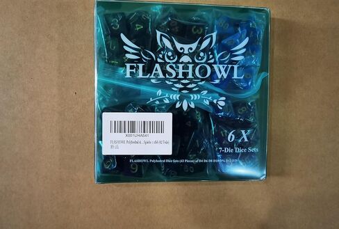 FLASHOWL Galaxy Dice Starry Sky مجموعة نرد متعدد السطوح ألعاب الطاولة النرد 6 مجموعات النرد 6 × 7 سلسلة يموت D20، D12، D10، D8، D6، D4 DND النرد DND RPG MTG ألوان مزدوجة، 6 ألوان تخفيف التوتر (42 قطعة) in Kuwait