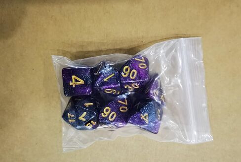 FLASHOWL Galaxy Dice Starry Sky مجموعة نرد متعدد السطوح ألعاب الطاولة النرد 6 مجموعات النرد 6 × 7 سلسلة يموت D20، D12، D10، D8، D6، D4 DND النرد DND RPG MTG ألوان مزدوجة، 6 ألوان تخفيف التوتر (42 قطعة) in Kuwait