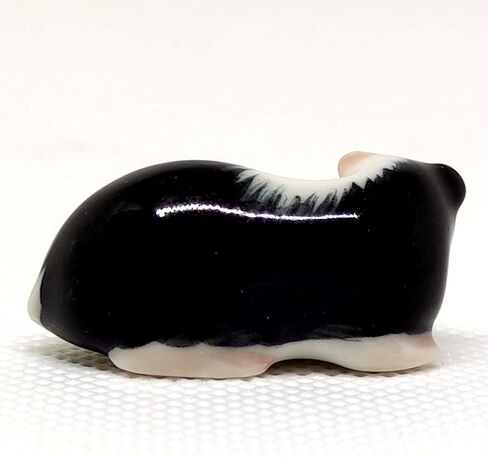 SSJSHOP Guinea Pig Miniature Dollhouse Figurines Ceramic Hand Painted Animaals Collectible Small Gift Home Garden Decor, White Squat in Kuwait