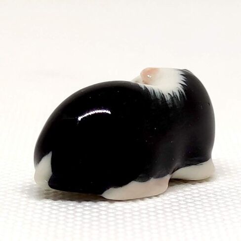 SSJSHOP Guinea Pig Miniature Dollhouse Figurines Ceramic Hand Painted Animaals Collectible Small Gift Home Garden Decor, White Squat in Kuwait