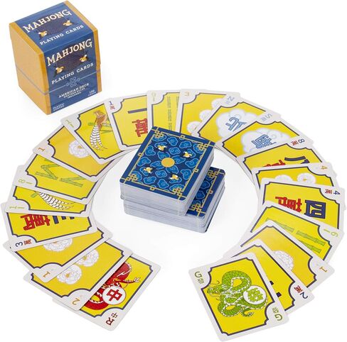 Chinese & American/Western Mahjong Card Game Set | Chinese Tile Game in Playing Card Form | includes 1 Chinese & 1 American Deck in Saudi Arabia