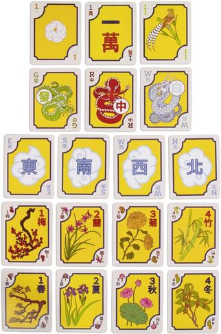 Chinese & American/Western Mahjong Card Game Set | Chinese Tile Game in Playing Card Form | includes 1 Chinese & 1 American Deck in Saudi Arabia