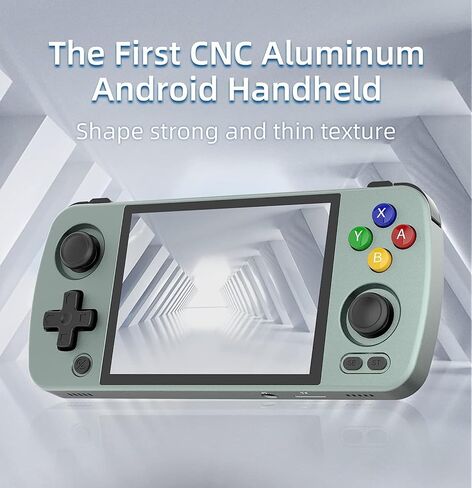 RG405M Retro Handheld Game Console , Aluminum Alloy CNC Android 12 System Support Google Play 4.0 Inch IPS Touch Screen with 128G TF Card (RG405M Gray) in Kuwait