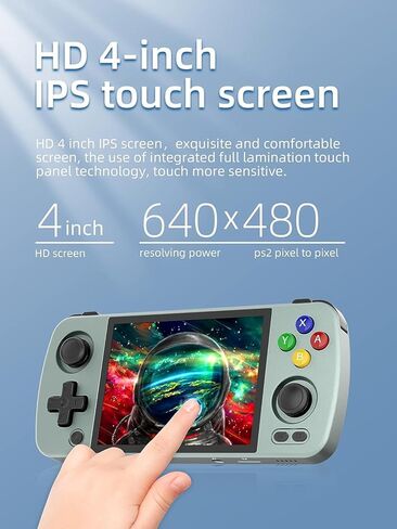 RG405M Retro Handheld Game Console , Aluminum Alloy CNC Android 12 System Support Google Play 4.0 Inch IPS Touch Screen with 128G TF Card (RG405M Gray) in Kuwait