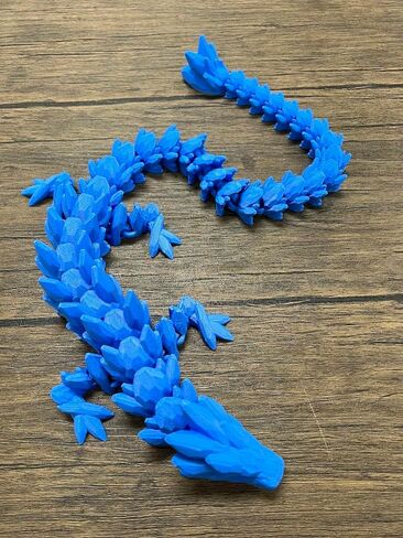 MunnyGrubbers - لعبة Crystal Dragon Fidget مقاس XL 26 بوصة - شديدة التحمل - تمثال تنين بلاستيكي مرن مطبوع ثلاثي الأبعاد - متوافق مع بيضة المفاجآت - تنين مرن - (تنين أسود) in Kuwait