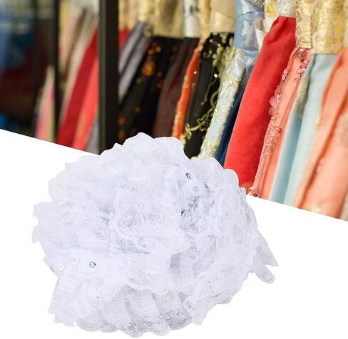 شريط دانتيل شبكي 5 ياردة، 45 مم نقاط طباعة مطوي شريط دانتيل شبكي خياطة ترتر مطرز DIY حرفة (أرجواني) in Kuwait