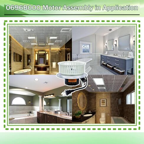 Upgraded 0696B000 Motor Assembly Compatible with Nutone Bathroom Fan QT100 QT110 and QT9093 Series, for Bathroom Fan Replacement Parts, Replace for 8253210230、8253210930, etc., 5 Years Warranty in Kuwait