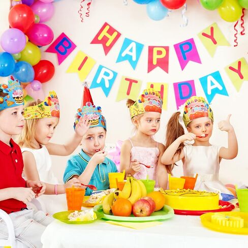 Zonon 36 Pieces Birthday Crowns for Kids Classroom Adjustable Colorful Happy Birthday Hats for School Party Supplies in Saudi Arabia