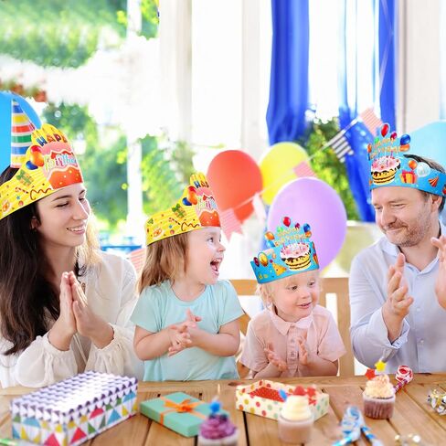 Zonon 36 Pieces Birthday Crowns for Kids Classroom Adjustable Colorful Happy Birthday Hats for School Party Supplies in Saudi Arabia