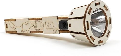 بيكا تويز مصباح يدوي خشبي كهربائي يدوي الصنع - تجربة علمية وألعاب تعليمية للأطفال من سن 6 إلى 10 سنوات in Kuwait