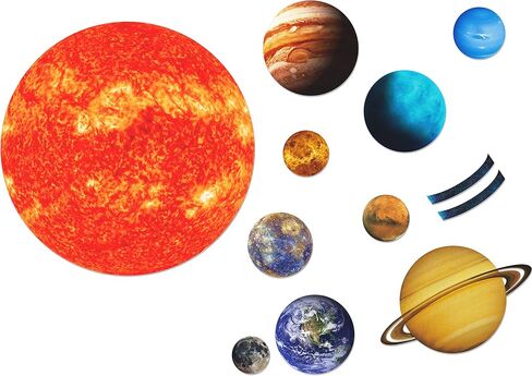 Giant Magnetic Solar System with 12 Individual Briefing Magnets.Perfect for Toddlers and Kids. (24 PCS) in Saudi Arabia