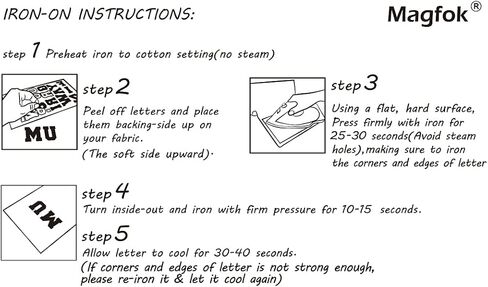 Iron on 1-Inch Transfer White Letters for Clothing - 2 Sheet (White) in Kuwait