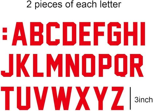 52 قطعة من Fanbay 52 قطعة حديد على الحروف ورق حروف نقل الحرارة للقمصان الرياضية اسم الفريق (أبيض) in Kuwait