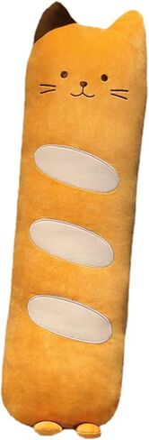 Ditucu Bread Pillow Long Cat Plush Doll Toy Soft Cartoon Kitten Stuffed Animal Funny Food Plushie Gift for Kids Girlfriend Orange 23.6 inch in Kuwait