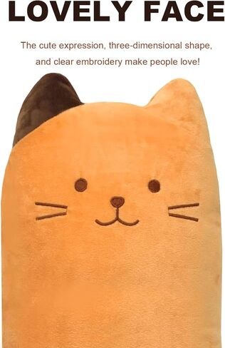 Ditucu Bread Pillow Long Cat Plush Doll Toy Soft Cartoon Kitten Stuffed Animal Funny Food Plushie Gift for Kids Girlfriend Orange 23.6 inch in Kuwait
