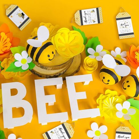 60 Pieces Thank You Tags with Gold Rope Thank You Bee-ing Here Tags Bee Party Gift Tags for Baby Shower Wedding Birthday Party in Saudi Arabia