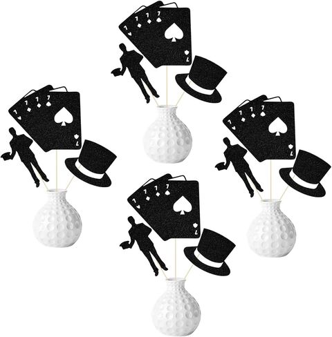 Magic Show Centerpieces Sticks, Magical Themed Birthday Party Decorations, Poker Themed Party Decoration, Magician Theme Baby Shower Party Supplies Black 12 Pcs in Kuwait