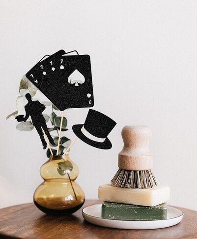 Magic Show Centerpieces Sticks, Magical Themed Birthday Party Decorations, Poker Themed Party Decoration, Magician Theme Baby Shower Party Supplies Black 12 Pcs in Kuwait