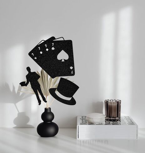 Magic Show Centerpieces Sticks, Magical Themed Birthday Party Decorations, Poker Themed Party Decoration, Magician Theme Baby Shower Party Supplies Black 12 Pcs in Kuwait
