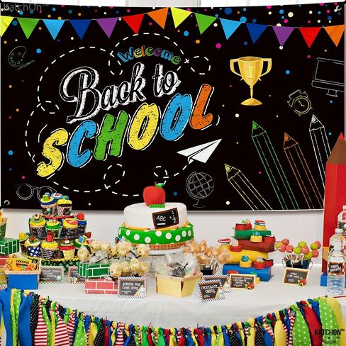 KatchOn, Welcome Back To School Banner - XtraLarge, 72x44 Inch | Back To School Backdrop, First Day of School Decorations | Welcome Back To School Decorations for Classroom, Back To School Party Décor in Saudi Arabia
