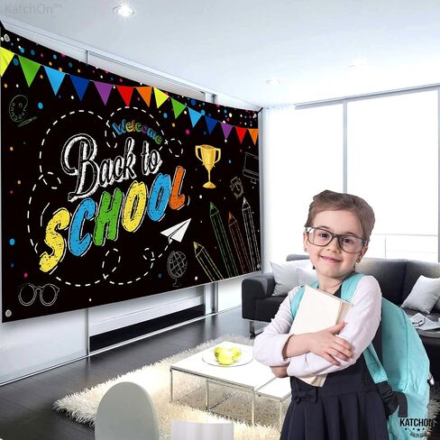 KatchOn, Welcome Back To School Banner - XtraLarge, 72x44 Inch | Back To School Backdrop, First Day of School Decorations | Welcome Back To School Decorations for Classroom, Back To School Party Décor in Saudi Arabia