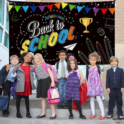 KatchOn, Welcome Back To School Banner - XtraLarge, 72x44 Inch | Back To School Backdrop, First Day of School Decorations | Welcome Back To School Decorations for Classroom, Back To School Party Décor in Saudi Arabia