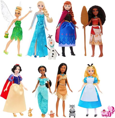 Mattel Disney Princess Fashion Doll 8-Pack with Accessories to Celebrate Disney100, Inspired by Disney Movies, Gifts for Kids and Collectors in Saudi Arabia