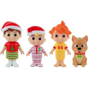 CoComelon Christmas Articulated Figure Set Toy, 4 Pieces - Includes 4" Holiday JJ, Tomtom, YoYo, & Bingo - Officially Licensed - Gift for Kids, Boys & Girls, Toddlers & Preschoolers - Set of 4 in Saudi Arabia