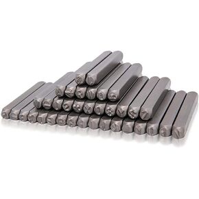 مجموعة أدوات ثقب الأرقام والحروف من SKYZONAL مجموعة أدوات ختم معدنية فولاذية مكونة من 37 قطعة (A-Z 0-9 وشكل قلب) لحرف المجوهرات والخشب والبلاستيك وختم الجلود 1/8 بوصة (3 مم) in Kuwait