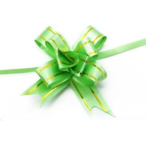 20 Pieces Pull Bow Decorative Assorted Colors BEADY Gift Wrap Ribbon Pull Bows for Christmas Wedding Party Birthday Car Holiday Presents Bags Baskets Bottles Decorations, Diameter 2.7inch, Green