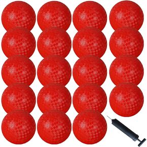 تيرجي 20 قطعة من كرات الملعب 9 انش مطاطية حمراء قابلة للنفخ كرات دودجبول مع مضخة هواء للاطفال والكبار وكرة دودج وكرة اليد والمخيمات والمدارس in Kuwait