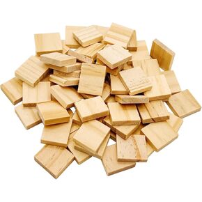 300 قطعة من بلاط حروف خشبية فارغة من MYYZMY، مقاس 0.8 × 0.7 بوصة، مربعات خشبية فارغة غير مكتملة للحرف اليدوية والديكور ونحت النقش بالليزر in Kuwait