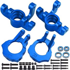 Aluminum Front Spindle and Carrier Set for 1/10 Losi Tenacity All: Steering Knuckles & C-Hubs for Tenacity TT Pro 4WD SCT/DB Pro Lasernut U4 Upgrades, Replaces LOS234018 (Red)