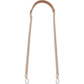 Uxney Purse Chain,47 inch Leather Purse Strap, Metal Replacement Straps Handbag Strap for Shoulder Handbag Clutch Bags Satchels(Black Silver) in Kuwait