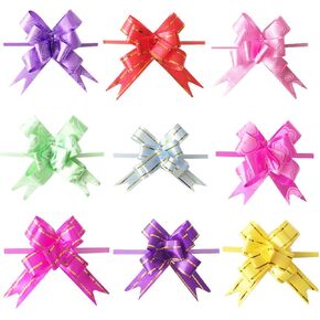 HugeDE ccHuDE 100 Pcs Pull Bows Gift Knot Ribbon Present Wrapping Bows Basket Pull Bows for Festivals in Kuwait