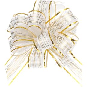 uxcell 10pcs 6 Inch Large Pull Bow Gift Wrapping Bows Ribbon Organza Black for Wedding Baskets Presents Christmas Party in Saudi Arabia