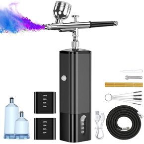 Avhrit Cordless Airbrush with 2 Battery, 32PSI Portable Airbrush Kit with Compressor, Dual-Action Cordless Airbrush for Painting, Makeup, Nail, Model in Kuwait