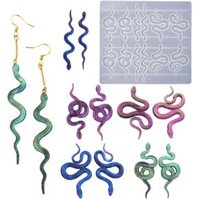 TEEWAL Silicone Snake Earring Mold, Snake Earring Resin Mold, DIY Snake Resin Crystal Mold Set, Jewelry DIY Epoxy Mold for Earring, Keychain Crafts Decoration Making in Kuwait